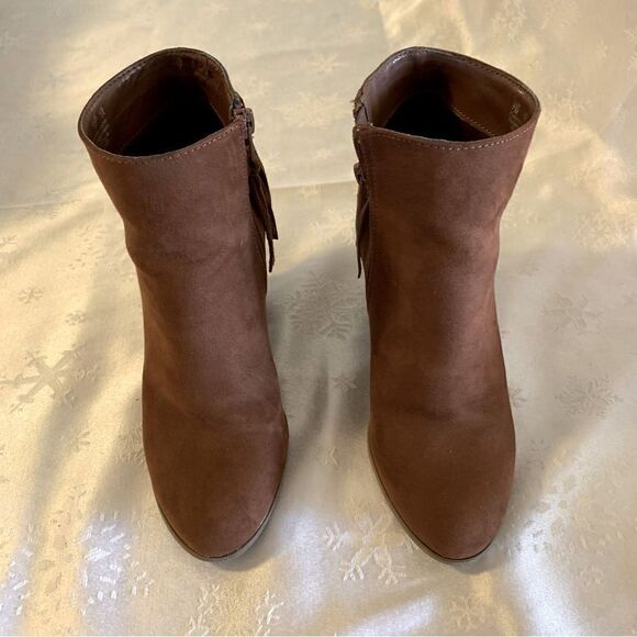 Carlos Santana Ankle Boots ‘Twilight’ Chocolate Suede & Fringes Sz 7 Gorgeous - Picture 9 of 9